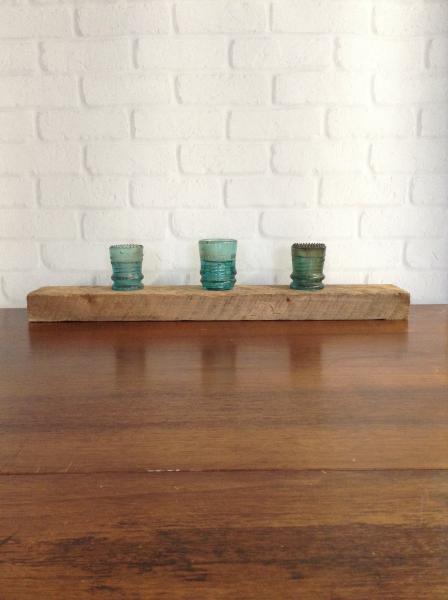 1800s Barnwood and InsulatorTealight Holder picture