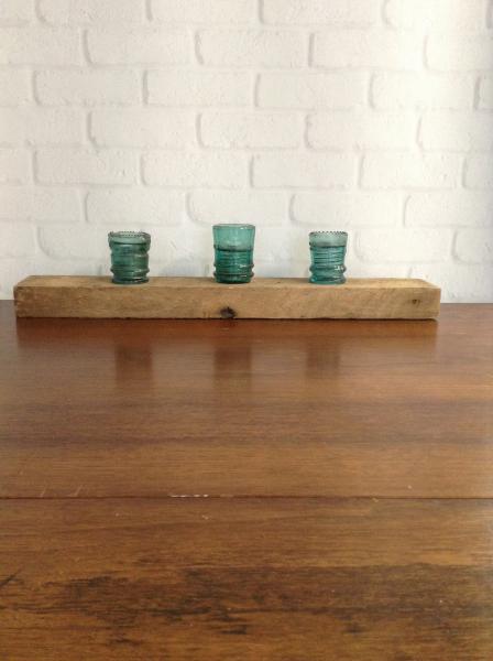 Barnwood with Glass Insulator Tealight Holder picture