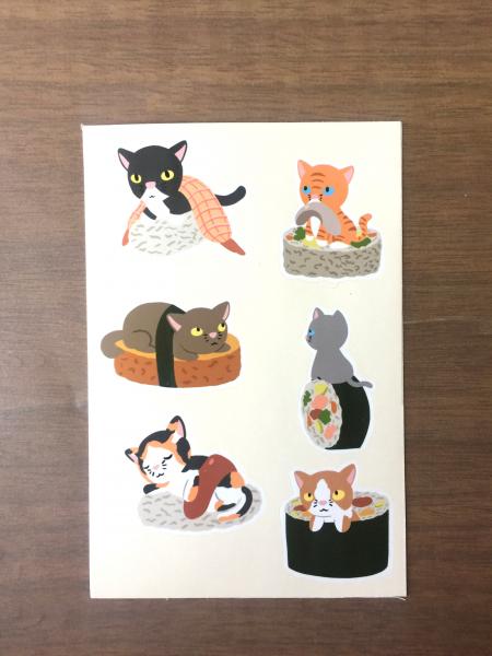 Sushi Cat Vinyl Sticker Sheet