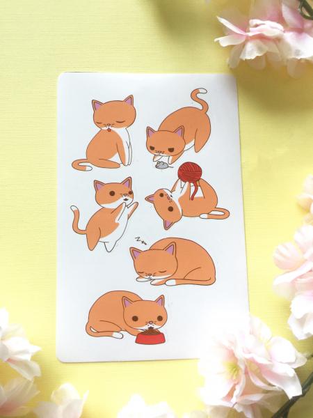 Orange Cats Vinyl Sticker Sheet picture