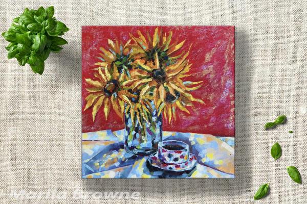 Morning. Sunflowers.  Memory of Van Gogh from a set of works - Leaving a trace. picture