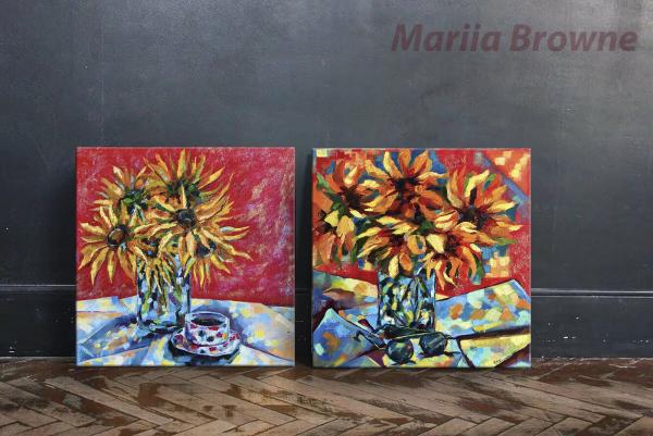 Morning. Sunflowers.  Memory of Van Gogh from a set of works - Leaving a trace. picture