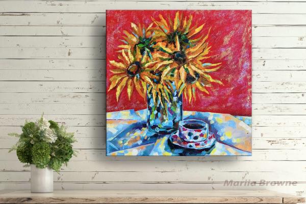 Morning. Sunflowers.  Memory of Van Gogh from a set of works - Leaving a trace. picture