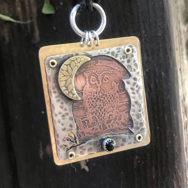 Etched Owl Pendant picture