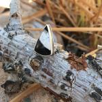 White Buffalo Turquoise Triangle Ring