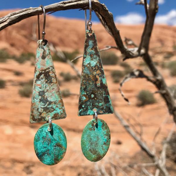 Falling Rain - Copper Patina Earring s picture