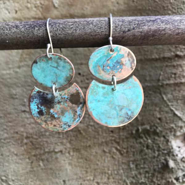 Willful - Blue Patina Copper Earrings