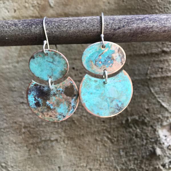 Willful - Blue Patina Copper Earrings picture