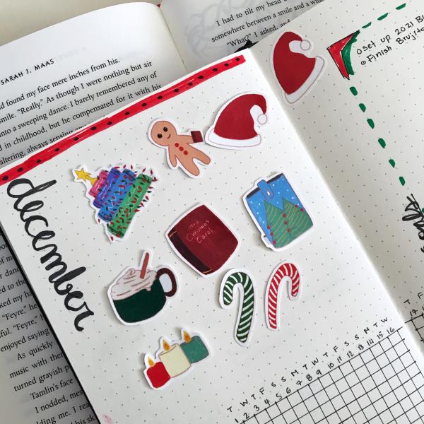 Bookish Christmas Sticker Set picture