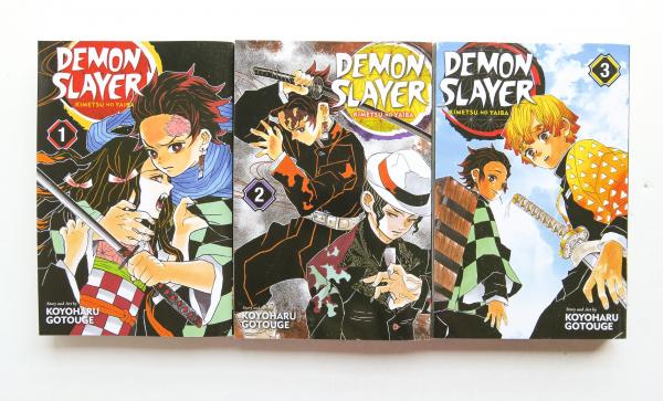 Demon Slayer Vol. 1 2 & 3 Kimetsu No Yaiba Koyoharu Gotouge Shonen Jump Viz Media Manga Book Lot