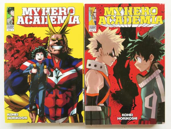 My Hero Academia Vol. 1 & 2 Kohei Horikoshi Shonen Jump Comics Media Manga Book Lot