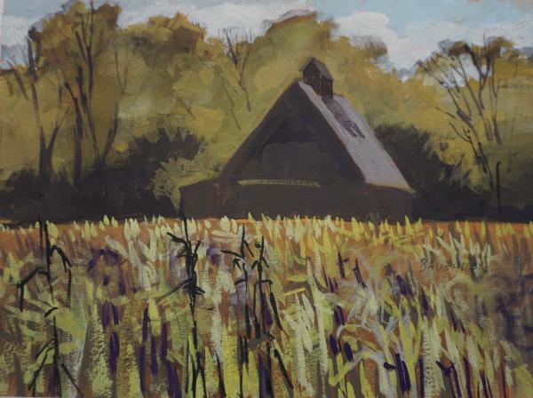 Fall Cornfield with Barn picture