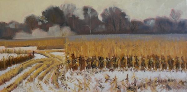 Cornfield Abstraction in Gray and Gold picture