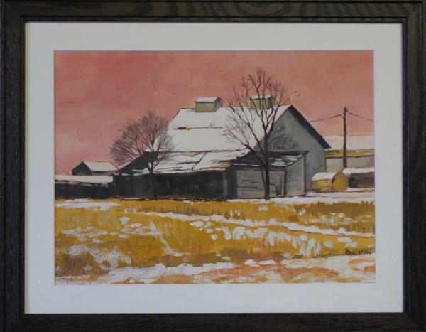 Gray Barn, Pink Sky (plein air) picture