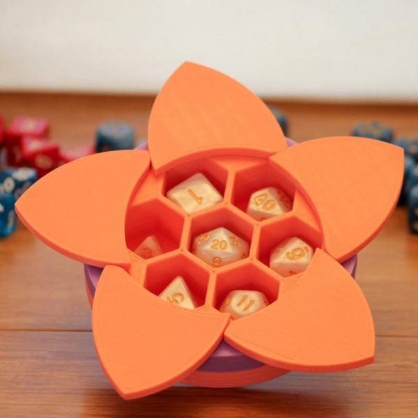 Aperture Dice Box - Coral with Purple Ring