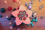Aperture Dice Box - Coral Body and Petals with Grey ring
