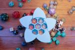 Aperture Dice Box - Mint Blue Body and Petals with Grey Ring