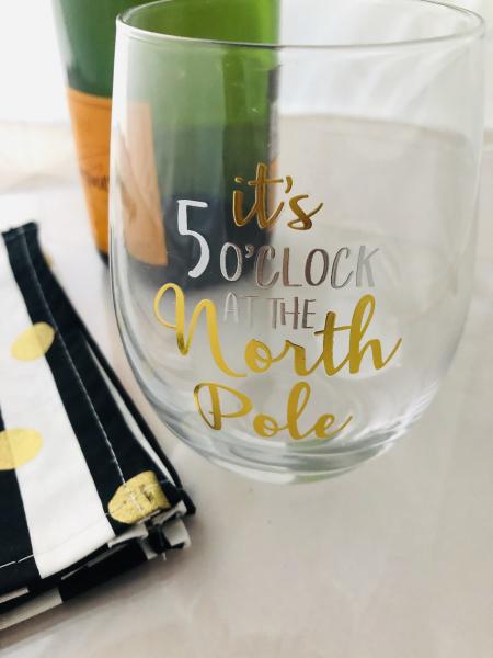 Holiday | Wine Glassware | It's 5 o'clock at the North Pole picture