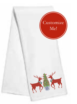 Monogram Reindeer Tea Towel picture