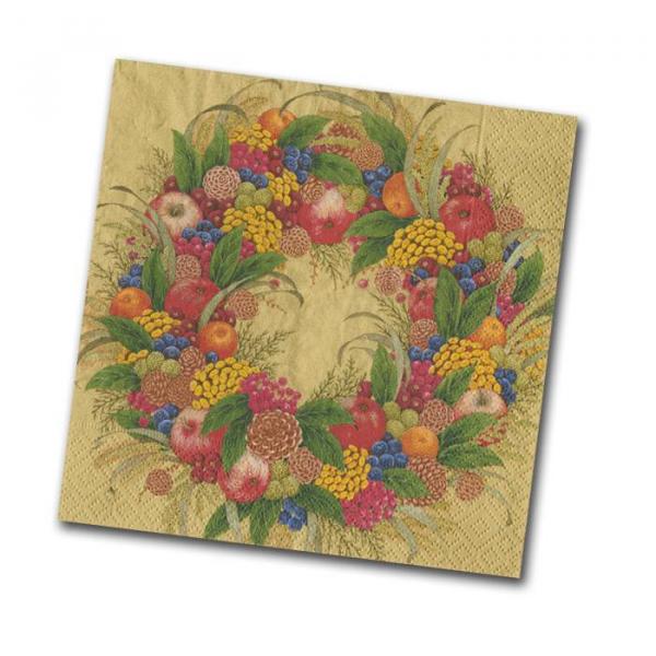 Autumn | Fall Fruit Wreath Luncheon Napkins (20 ct) picture