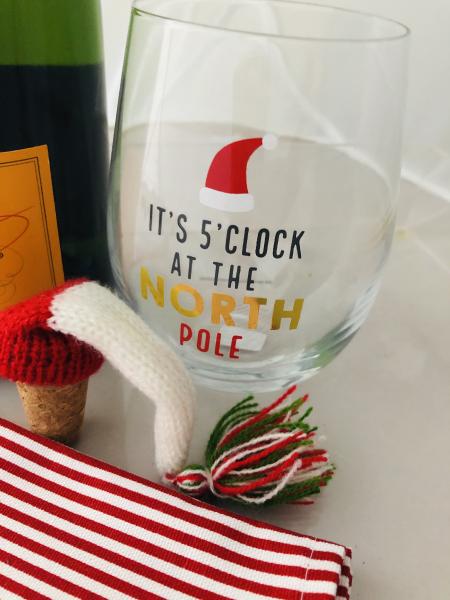 Holiday | Wine Glassware | It's 5 o'clock at the North Pole picture