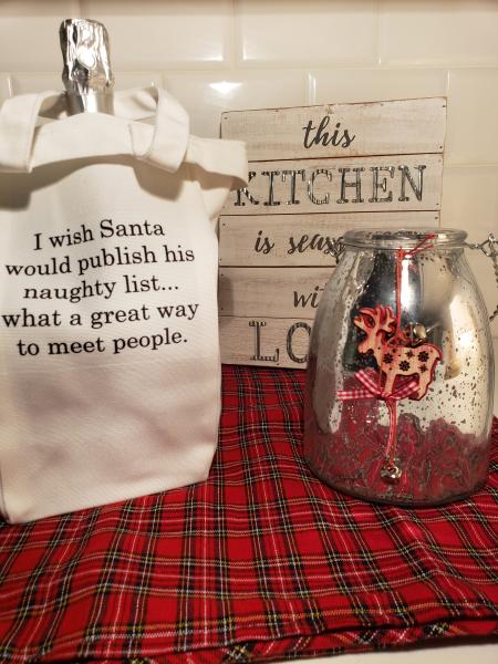Naughty List Wine Tote picture
