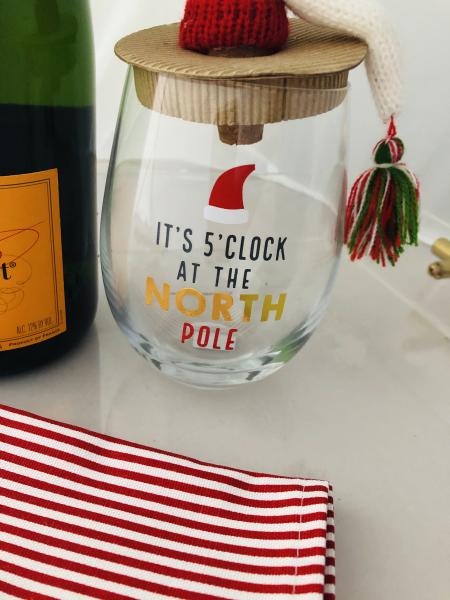 Holiday | Wine Glassware | It's 5 o'clock at the North Pole picture