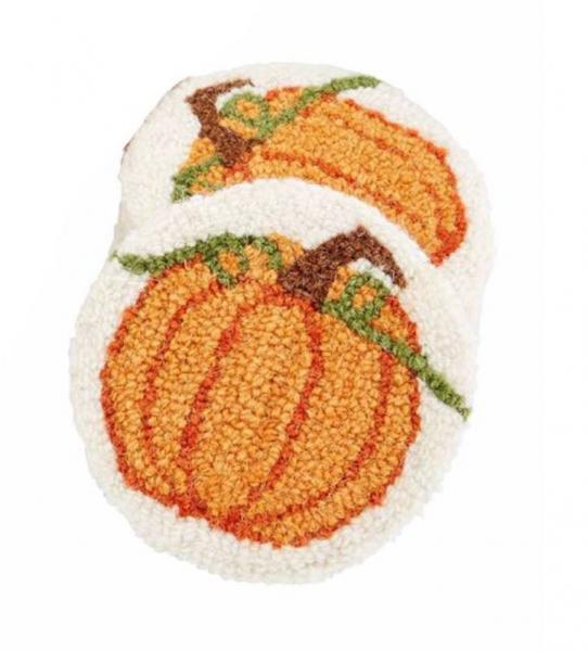 Pumpkin Coaster Set/4 | Thanksgiving Coasters | Fall Table Decor picture