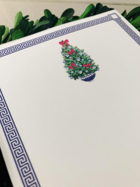 Greek Key with Christmas Tree Notepad picture