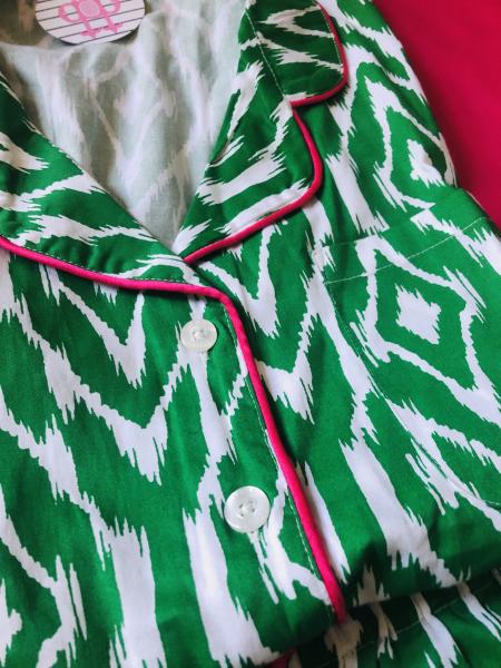 Green Ikat Ruffle Short Set picture