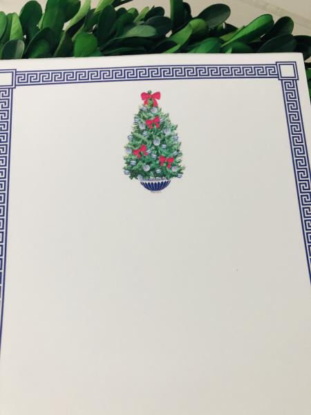 Greek Key with Christmas Tree Notepad picture