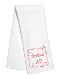 Monogram Candy Cane Festive Tea Towel picture