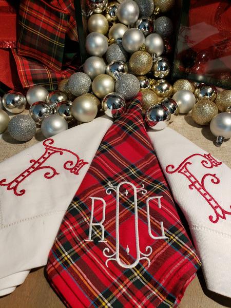 Monogram S/6 Tartan Dinner Napkins picture