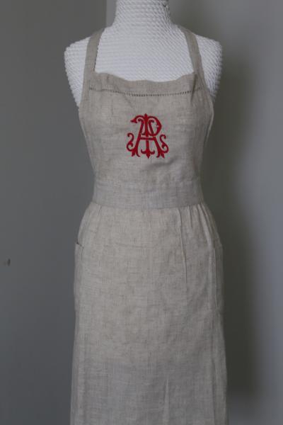 Custom Apron | Monogram Apron | Double Pocket Apron | Linen Apron picture