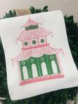 Monogram Pagoda Tea Towel | Chinoiserie | Chinoiserie Chic | Preppy Personalized Gift | Hostess Gift | Monogrammed Gift
