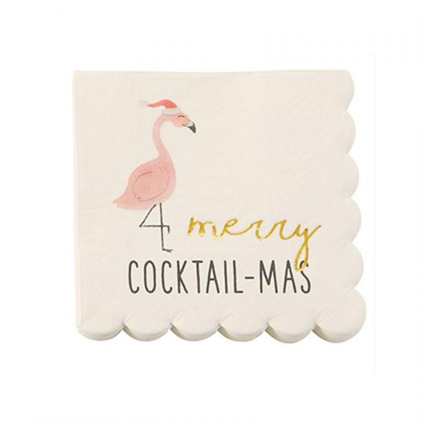 Holiday | Merry Cocktail - Mas Beverage Napkins (20 ct), Cocktail Napkins