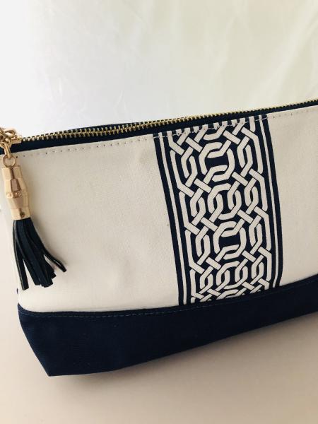 Classic Trellis Navy Cosmetic Tote picture