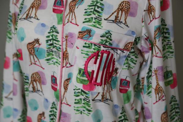 Giraffe on Skis Pajama Set picture