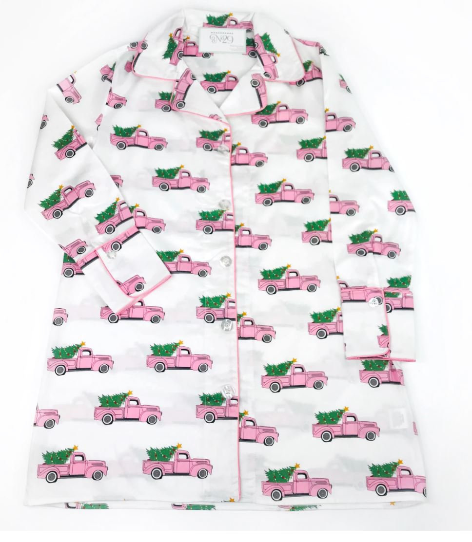 Pink Truck Christmas Tree Nightshirt picture