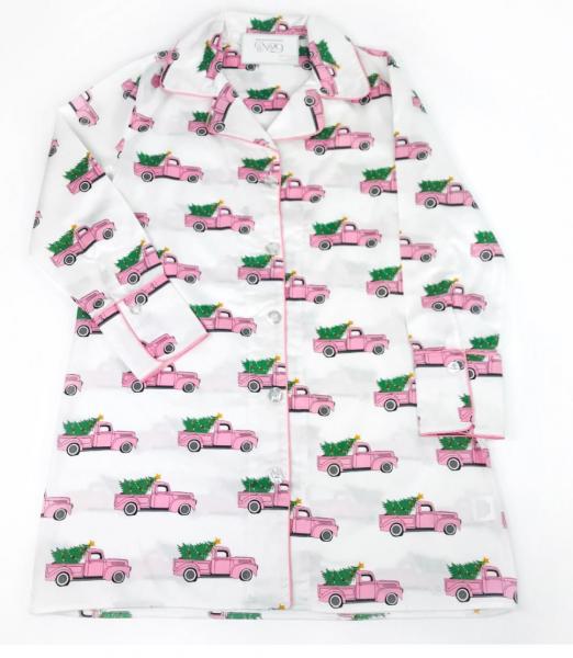 Pink Truck Christmas Tree Nightshirt picture