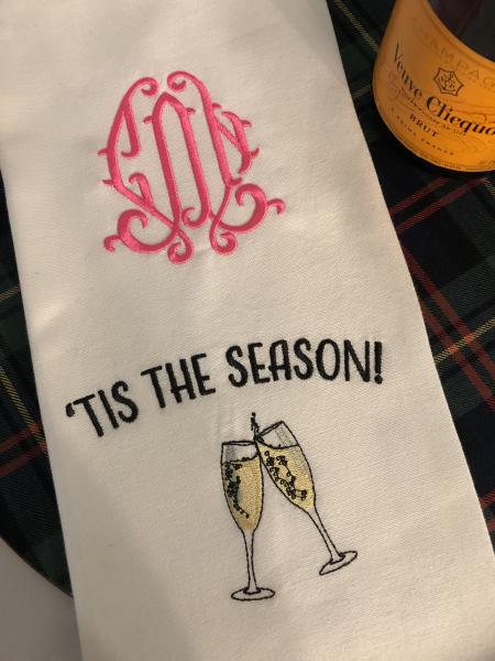 Monogram Tis the Season Tea Towel picture