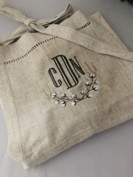 Custom Apron | Monogram Apron | Double Pocket Apron | Linen Apron picture