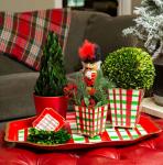 Holiday Plaid Cachepot