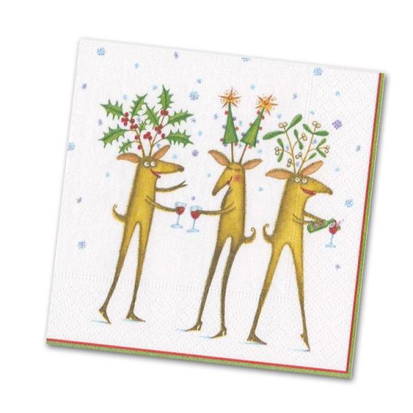 Holiday | Reindeer Cheers Beverage Napkins (20 ct), Cocktail Napkins picture