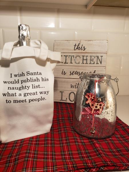 Naughty List Wine Tote