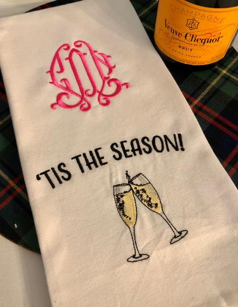 Monogram Tis the Season Tea Towel picture