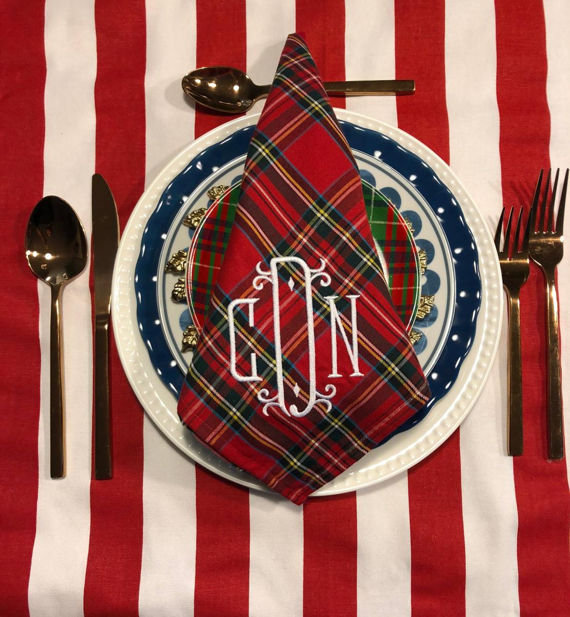 Monogram S/6 Tartan Dinner Napkins picture