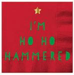 Holiday | I'm Ho Ho Hammered Beverage Napkins (20 ct), Cocktail Napkins