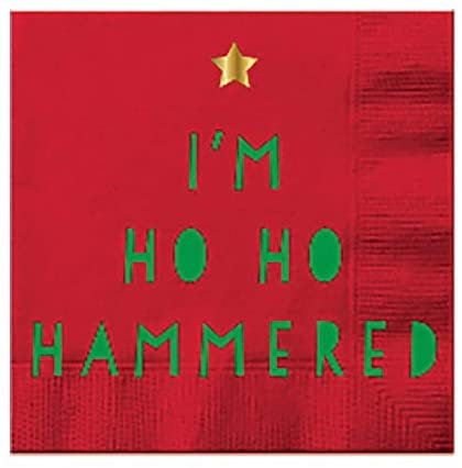 Holiday | I'm Ho Ho Hammered Beverage Napkins (20 ct), Cocktail Napkins