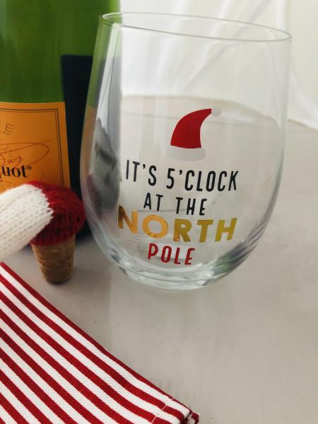 Holiday | Wine Glassware | It's 5 o'clock at the North Pole picture